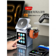 6in1 무선충전기 맥세이프 호환 Qi2 15W 고속충전 블루투스 스피커 멀티 거치대